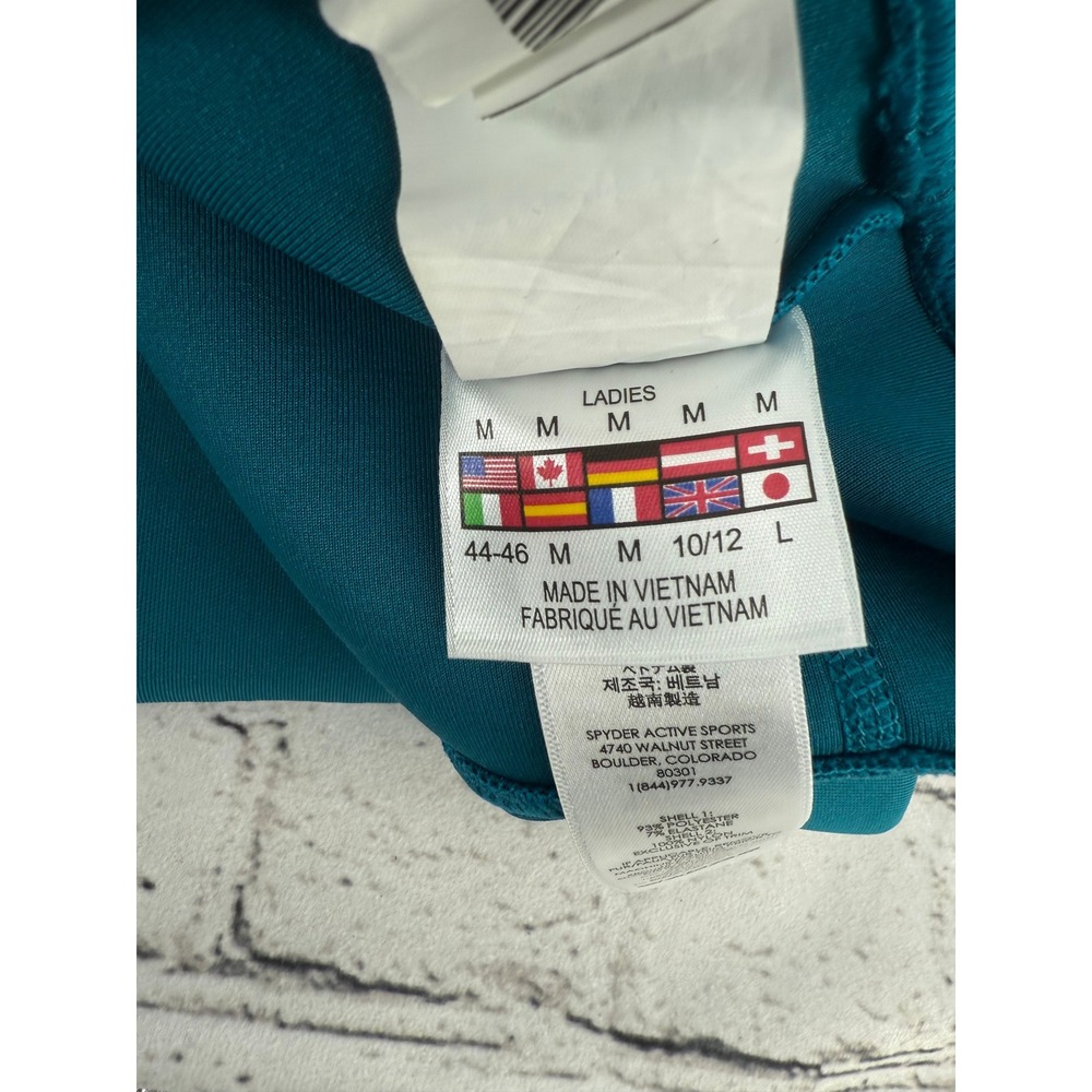 Spyder‎ Monde Zip T Neck Pullover Womens M Teal Athletic Activewear - Picture 5 of 8